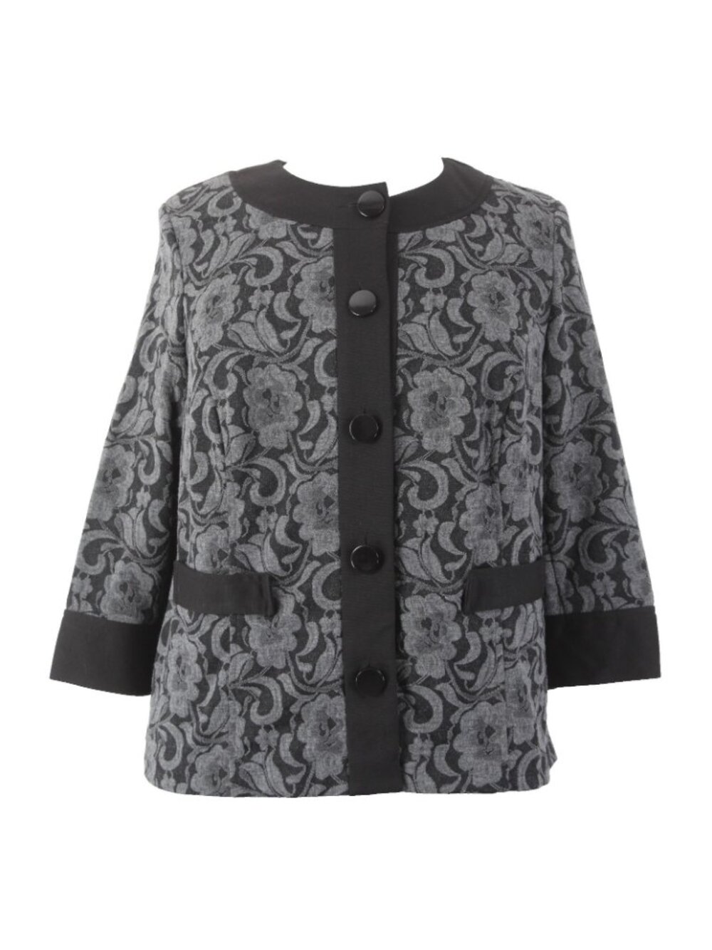 Studio 1940 Cardigan Sweater NEW Sz 18/20W Black Gray Polyester Rayon - Picture 2 of 8